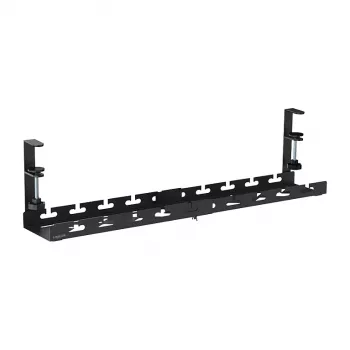 LOGILINK KAB0094 Po stalu tvirtinamas kabelių padėklas, su spaustukais, ištraukiamas, metalinis, juodas