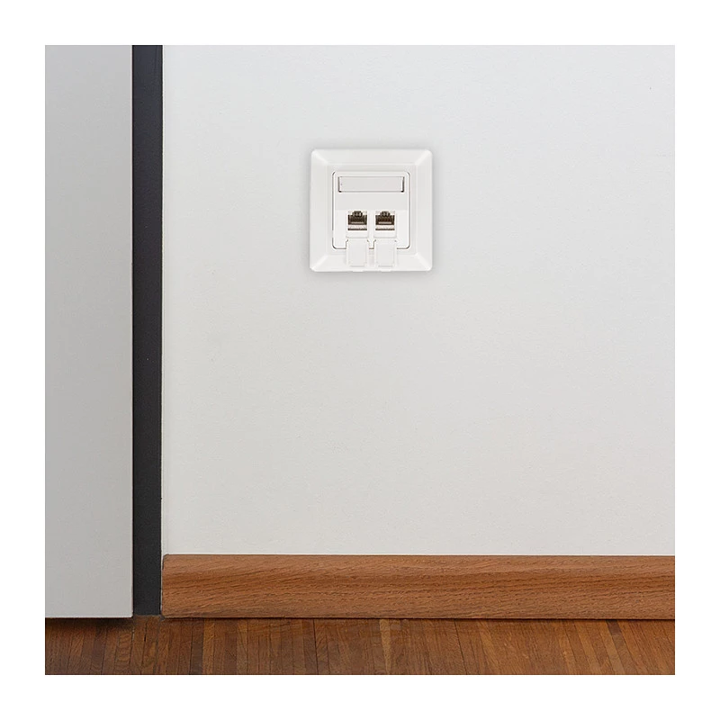LogiLink Keystone Faceplate 2 moduliams, išsikišantis, UP/50, gryna balta