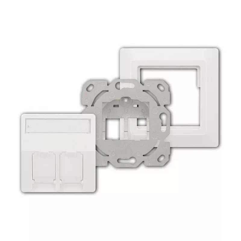 LogiLink Keystone Faceplate 2 moduliams, išsikišantis, UP/50, gryna balta
