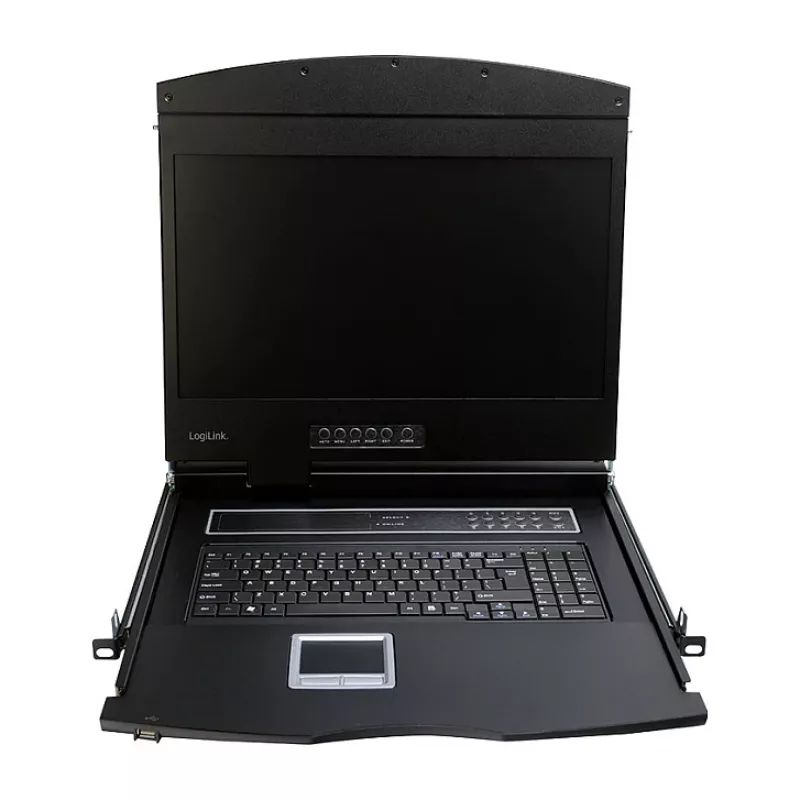 LOGILINK LC902GE KVM Console su 19 colių LCD ekranu, VGA, vokiška klaviatūra