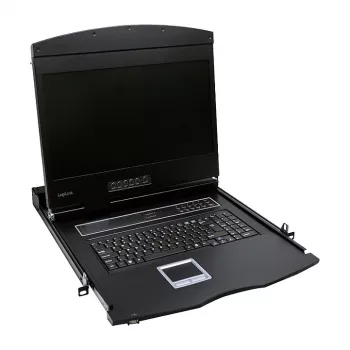 LOGILINK LC902GE KVM Console su 19 colių LCD ekranu, VGA, vokiška klaviatūra