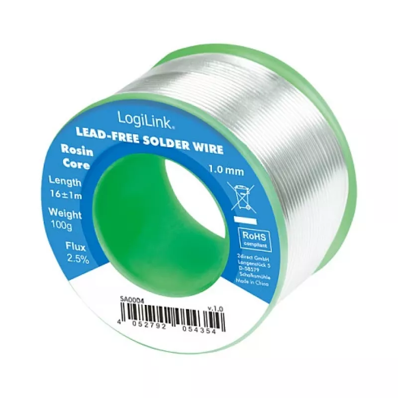 LOGILINK Bekvietis litavimo laidas 1mm 100g Sn99.3Cu0.7 su No-Clean fliusu