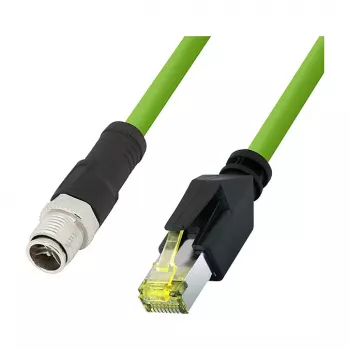 LOGILINK M12 CAT6A pramoninis jungiamasis kabelis, PUR, M12 X-coded į RJ45, 10 m