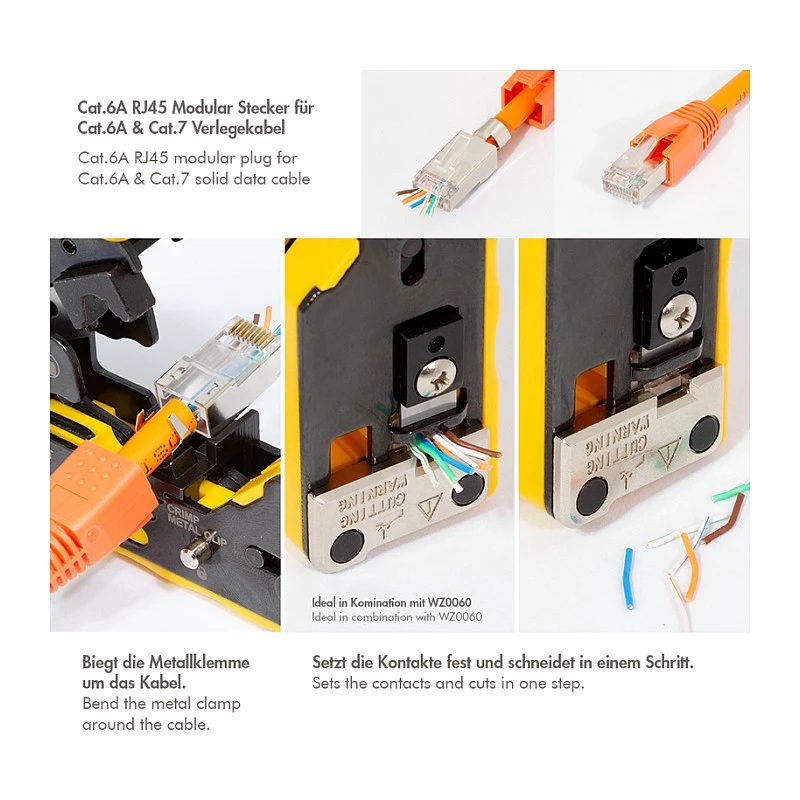 LogiLink Modular Plug RJ45 Cat.6A STP Pass Through, 10 vnt.