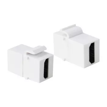 LogiLink NK0014 HDMI Keystone Coupler modulis, Moteris į Moterį, Baltas, 4K 60Hz, HDCP 2.2, 18 Gbps, Snap-in