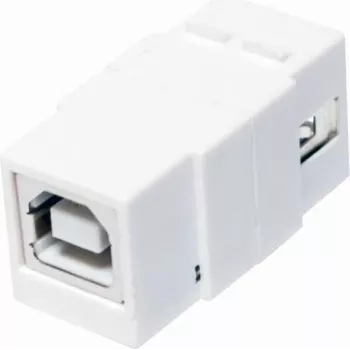 LogiLink NK0017 USB 2.0 A moteriškas į B moteriškas plokščias baltas adapteris