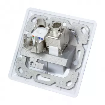 LogiLink NK4020 Keystone sieninė plokštė, įleidžiama, 2 moduliams, signalinė balta
