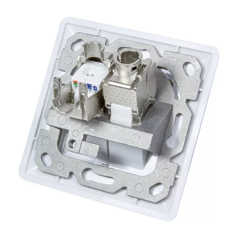 LogiLink NK4020 Keystone sieninė plokštė, įleidžiama, 2 moduliams, signalinė balta