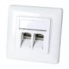 LogiLink NK4020 Keystone sieninė plokštė, įleidžiama, 2 moduliams, signalinė balta