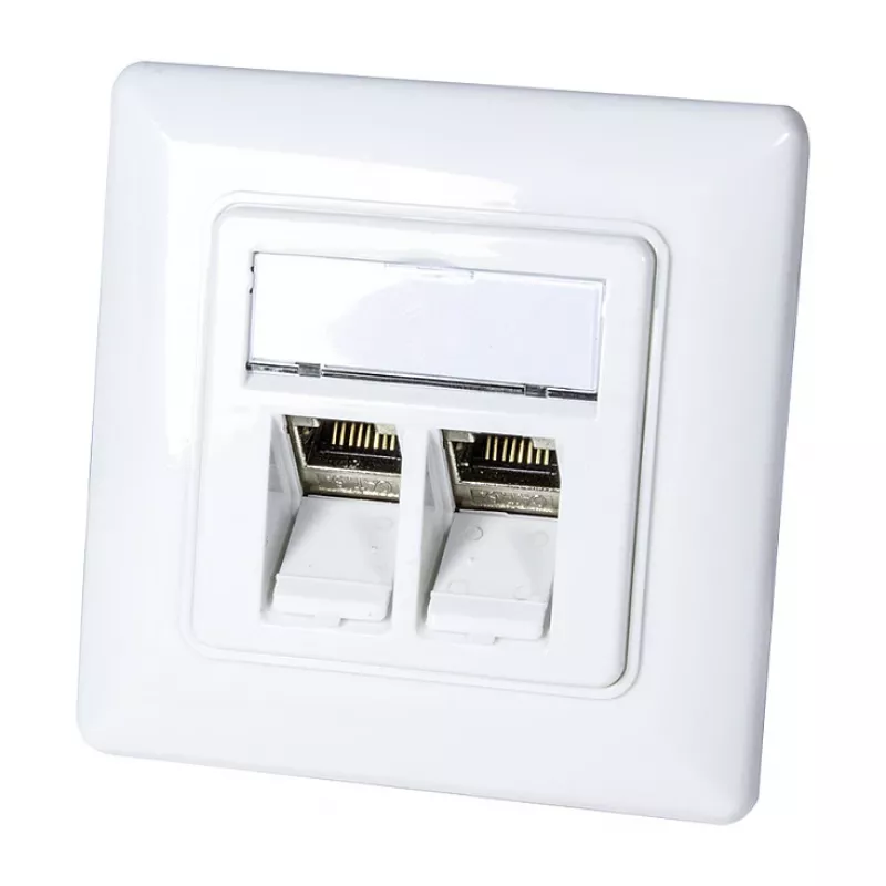 LogiLink NK4020 Keystone sieninė plokštė, įleidžiama, 2 moduliams, signalinė balta
