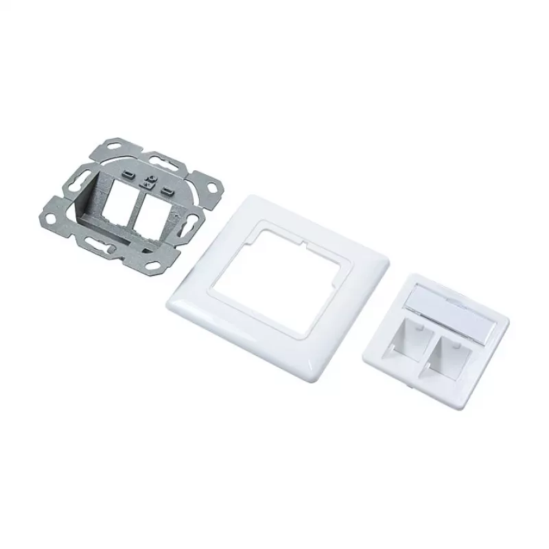 LogiLink NK4020 Keystone sieninė plokštė, įleidžiama, 2 moduliams, signalinė balta