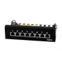 LogiLink NP0017B Patch Panel – 8 prievadų Cat6 STP, montuojamas prie sienos arba po stalu, juodos spalvos