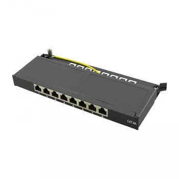LogiLink NP0064B stalinis komutavimo skydelis, 8 prievadų Cat6A STP, 0,5 HE, juodas