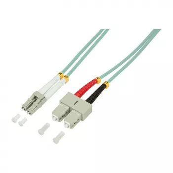 LogiLink OM3 LC/SC duplekso daugiamodis šviesolaidžio kabelis, 10 m, aqua, LSZH
