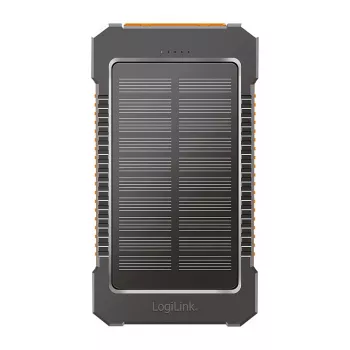 LogiLink PA0321 Saulės energijos powerbank 6000 mAh su USB-C, IP65, juodos spalvos