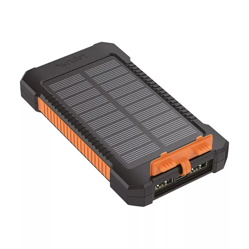 LogiLink PA0321 Saulės energijos powerbank 6000 mAh su USB-C, IP65, juodos spalvos