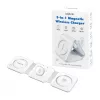 LOGILINK PA0344 Magnetinis belaidis 3-in-1 įkroviklis Apple įrenginiams, baltas, sulankstomas, MagSafe, 15W