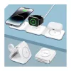 LOGILINK PA0344 Magnetinis belaidis 3-in-1 įkroviklis Apple įrenginiams, baltas, sulankstomas, MagSafe, 15W