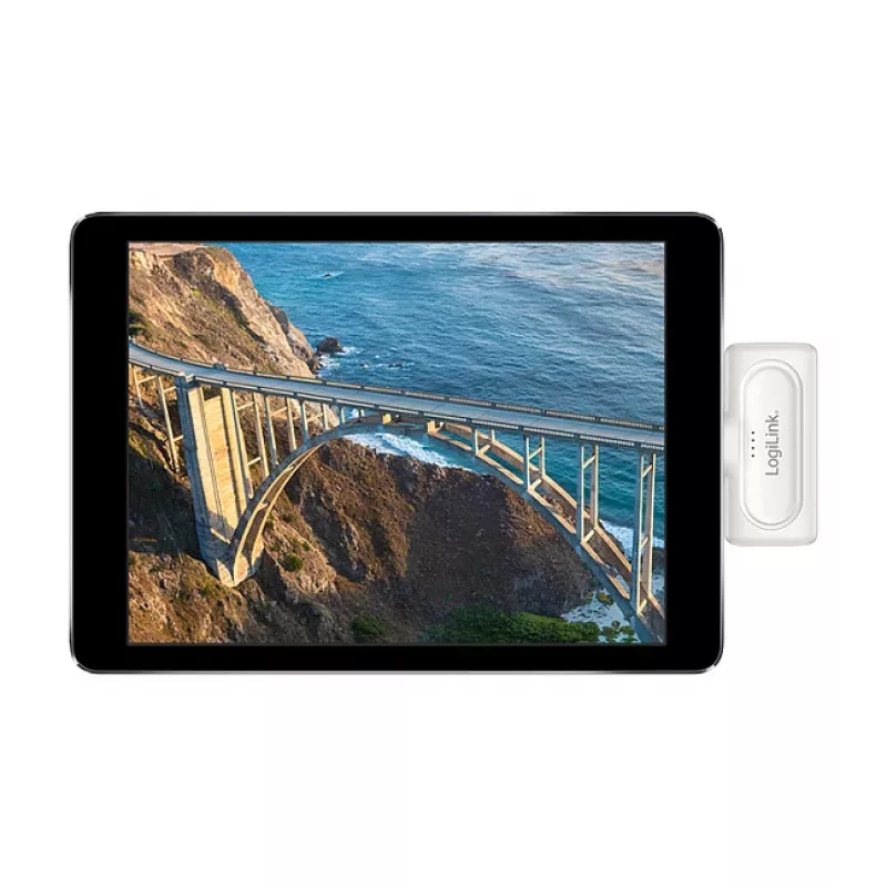 LogiLink PA0349W mobilusis maitinimo bankas, 5000 mAh, LiPo, įmontuotas sulankstomas USB-C kištukas ir USB-C prievadas, baltas