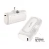 LogiLink PA0349W mobilusis maitinimo bankas, 5000 mAh, LiPo, įmontuotas sulankstomas USB-C kištukas ir USB-C prievadas, baltas