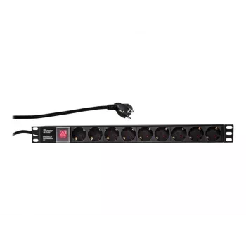 LogiLink Maitinimo paskirstymo blokas (montuojamas į stovą) - AC 250 V - 3500 W - Įvadas: CEE 7/7 - Išvadai: 9 (maitinimo)
