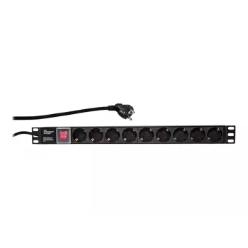LogiLink Maitinimo paskirstymo blokas (montuojamas į stovą) - AC 250 V - 3500 W - Įvadas: CEE 7/7 - Išvadai: 9 (maitinimo)