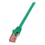 LogiLink PrimeLine CAT 6 S/FTP pataisos kabelis, 0.25 m, žalias, LSZH, be užkliuvimų, 10 Gbps