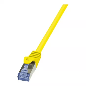 LogiLink PrimeLine Cat.6A S/FTP Patch Laidas, 0,25 m, geltonas