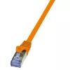 LogiLink PrimeLine Cat.6A S/FTP PIMF Patch kabelis, 10G, RJ45, LSZH, 0.25m, oranžinis