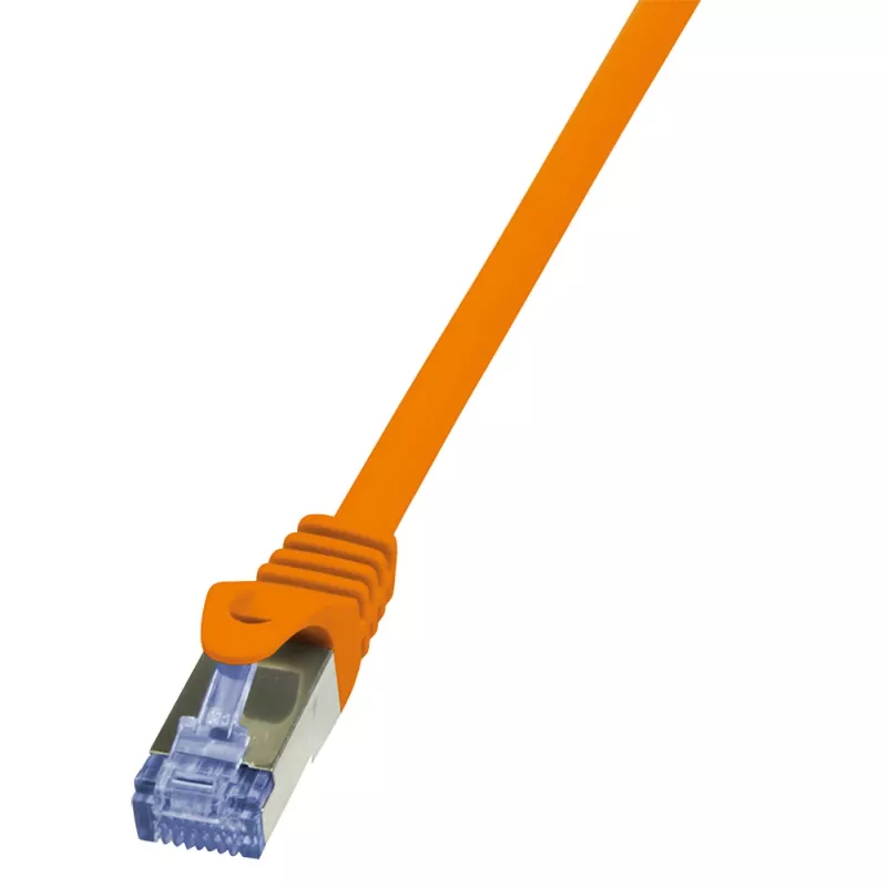 LogiLink PrimeLine Cat.6A S/FTP PIMF Patch kabelis, 10G, RJ45, LSZH, 0.25m, oranžinis