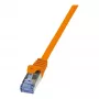 LogiLink PrimeLine Cat.6A S/FTP PIMF Patch kabelis, 10G, RJ45, LSZH, 0.25m, oranžinis