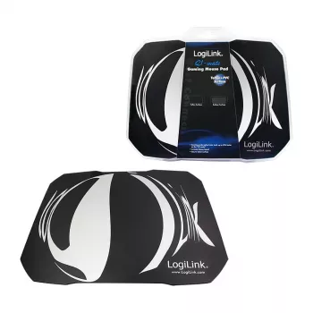 LogiLink Q1 Mate Gaming Mouse Pad XL – mikroaustinio audinio paviršius, neslystanti guminė bazė, susiūti kraštai, juodas stalo kilimėlis