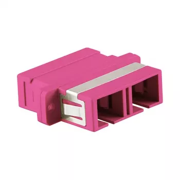 LogiLink SC Duplex OM4 Multimode Fiber Optic Adapter su flanšu, violetinis