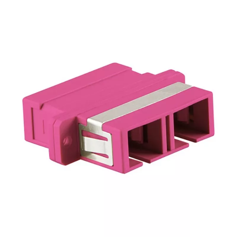 LogiLink SC Duplex OM4 Multimode Fiber Optic Adapter su flanšu, violetinis