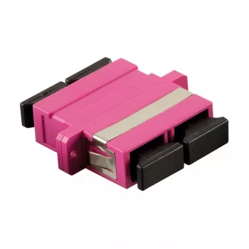 LogiLink SC Duplex OM4 Multimode Fiber Optic Adapter su flanšu, violetinis