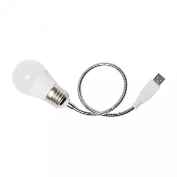 Logilink UA0220 USB LED stalinė lempa su lanksčiu kakliuku, balta šviesa, juoda