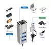 Logilink UA0440 USB 3.2 Gen 1 3-Port Hub su Gigabit Ethernet adapteriu, USB-C ir USB-A jungtimi, aliuminio korpusas