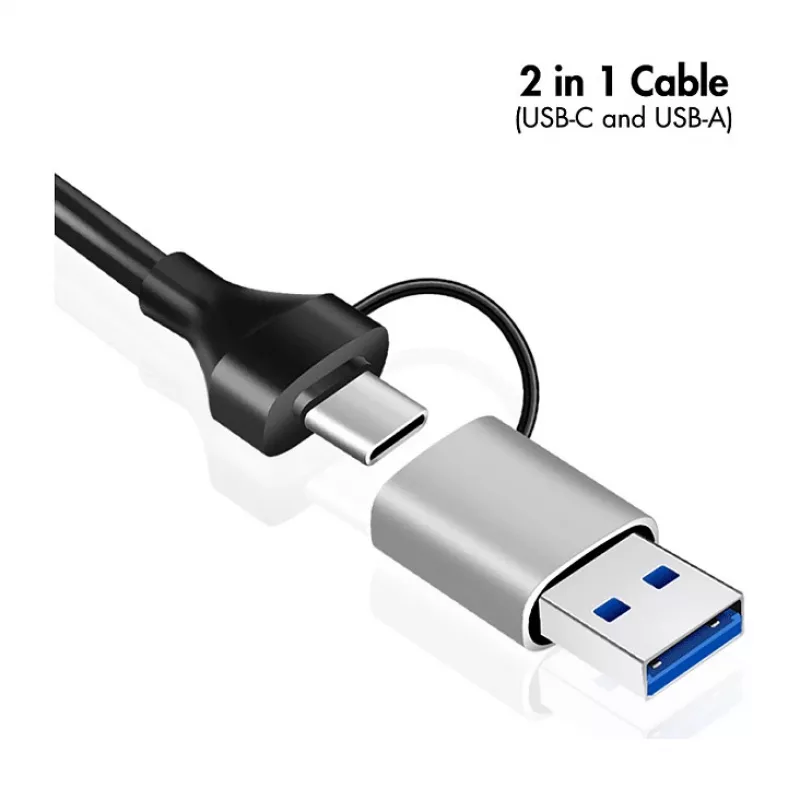 Logilink UA0440 USB 3.2 Gen 1 3-Port Hub su Gigabit Ethernet adapteriu, USB-C ir USB-A jungtimi, aliuminio korpusas