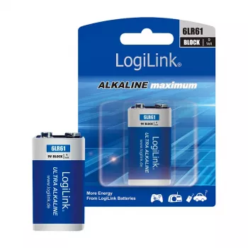 LogiLink Ultra Power Alkaline 9V baterija, 1 vnt. lizdinėje pakuotėje