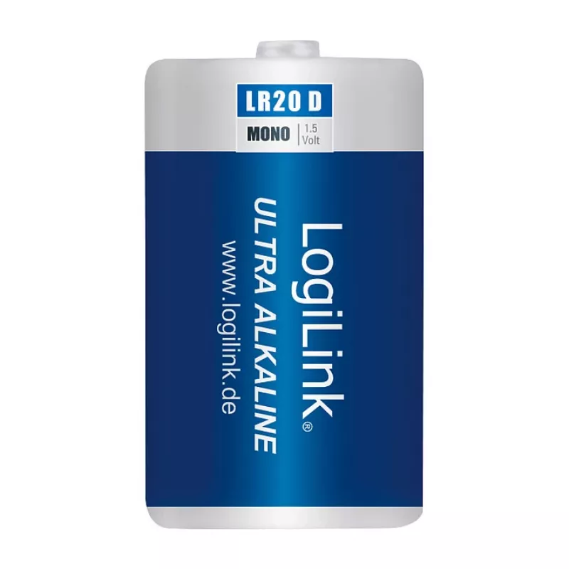 LogiLink Ultra Power šarminė D baterija LR20, 2 vnt. lizdinėje pakuotėje