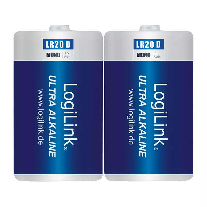 LogiLink Ultra Power šarminė D baterija LR20, 2 vnt. lizdinėje pakuotėje