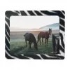 LogiLink Ultra-Thin Mouse Pad su integruotu foto rėmeliu, Zebra dizainas, neslystantis gumos pagrindas, 2 mm, 10 x 15 cm nuotraukai, juoda/balta