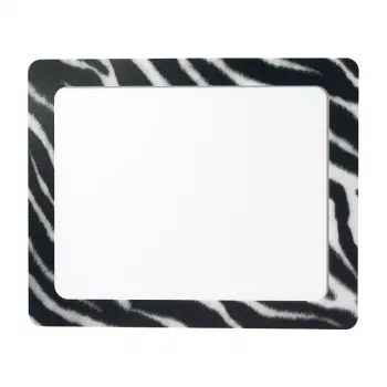 LogiLink Ultra-Thin Mouse Pad su integruotu foto rėmeliu, Zebra dizainas, neslystantis gumos pagrindas, 2 mm, 10 x 15 cm nuotraukai, juoda/balta