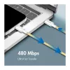 LogiLink USB 2.0 Type-C laidas, C/M į C/M, 480 Mbps, 60W, nailoninis, geltonas, 0,5 m