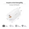 Logilink USB-A/C įkroviklis 65 W GaN, 1x USB-A (QC), 1x USB-C (PD), baltas