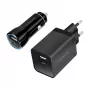 Logilink USB-A/C įkrovimo rinkinys, 15 W, 1x USB-A, 1x USB-C, juodos spalvos