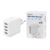 Logilink USB-A įkroviklis, 24 W, 4 prievadai, 4x USB-A, baltas