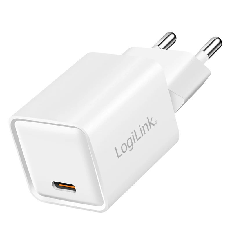 LogiLink USB-C įkroviklis 20W GaN, 1 prievadas, USB Power Delivery, baltas