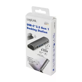 LOGILINK USB-C dokas, 7 prievadų, USB 3.2 Gen1, 100W PD, 4K HDMI, iPad, aliuminis (UA0385)