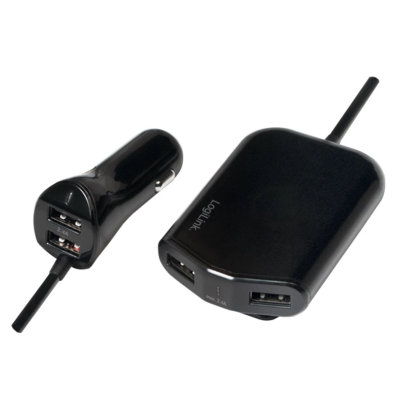 Logilink USB automobilinis kroviklis, 2+2 prievadai, 24W, juodas